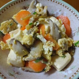あさりと椎茸の炒り豆腐